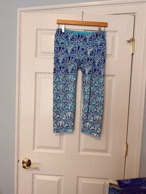 Lilly Pulitzer Active/Yoga Pants (Blue, White)- M